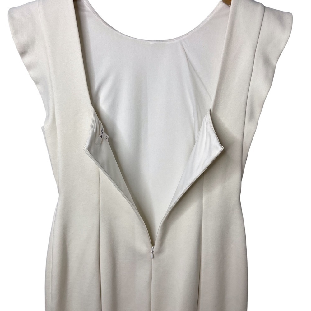 Bailey 44 Sheath Dress Ruffle Cap Sleeve White Size Large Bride Wedding - Picture 6 of 8